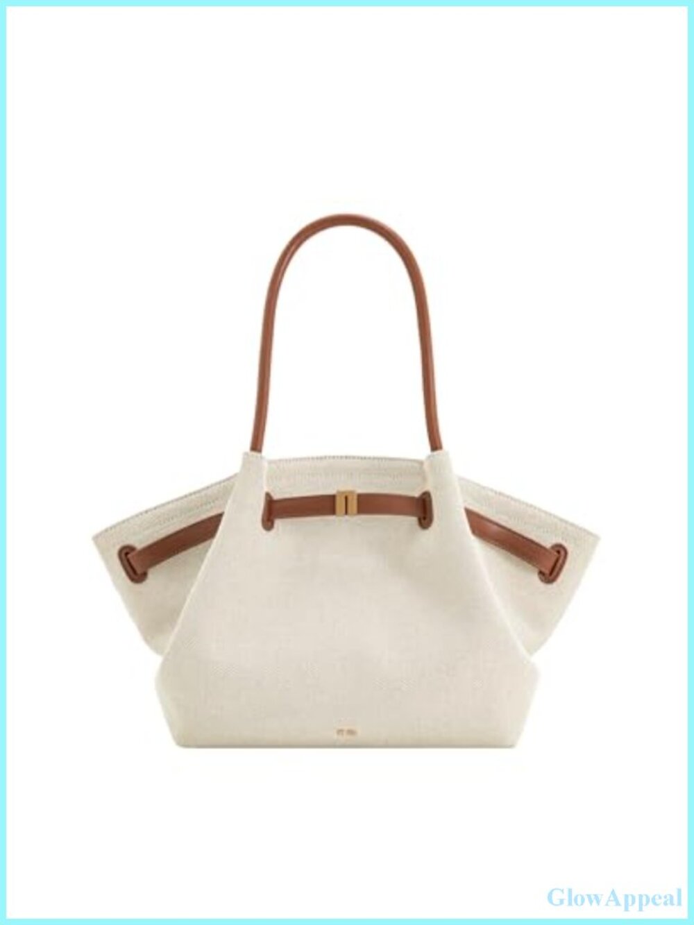 Canvas Medium Tote Bag Magnetic Snap Closure Handbag